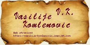 Vasilije Komlenović vizit kartica